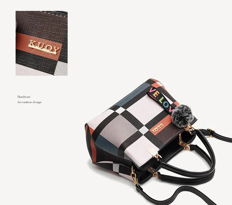 Elegant Designer Handbags Women Bags Messenger PU Leather Crossbody Bags Hairball Tassen Girls Shoulder Bag Top-hand Tote Bag
