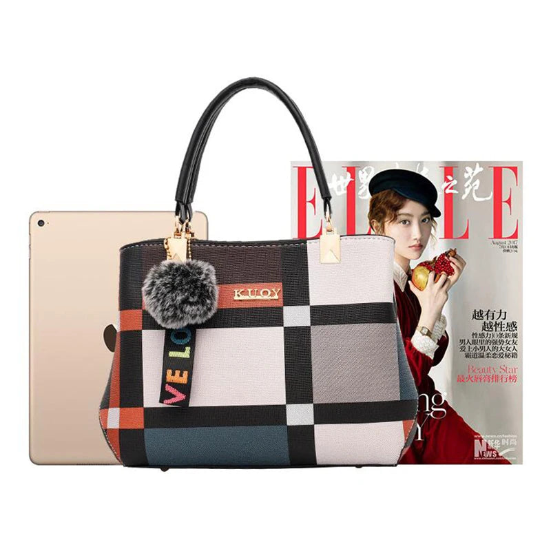 Elegant Designer Handbags Women Bags Messenger PU Leather Crossbody Bags Hairball Tassen Girls Shoulder Bag Top-hand Tote Bag