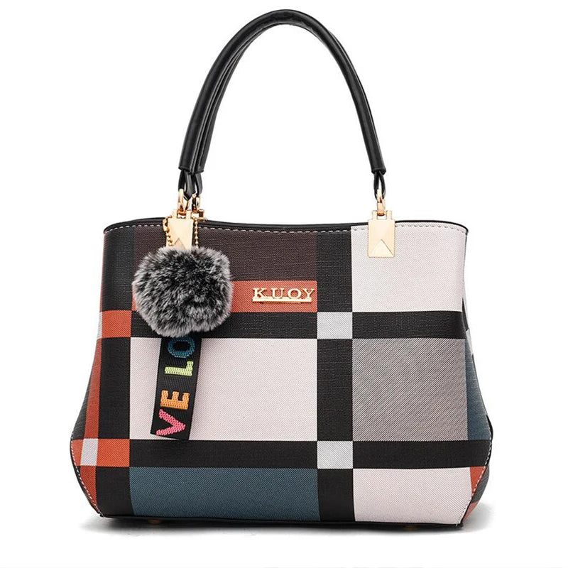 Elegant Designer Handbags Women Bags Messenger PU Leather Crossbody Bags Hairball Tassen Girls Shoulder Bag Top-hand Tote Bag