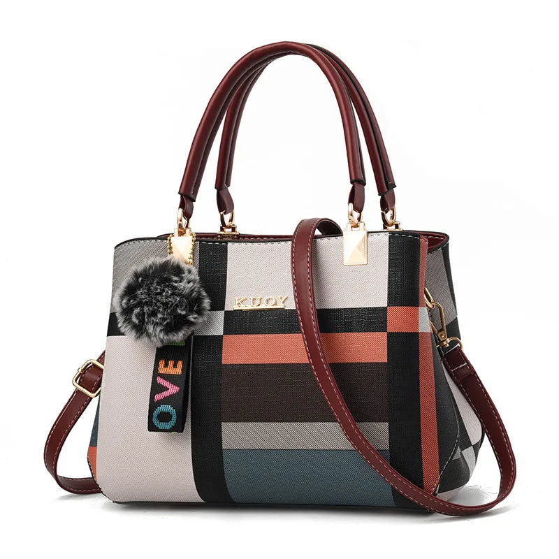 Elegant Designer Handbags Women Bags Messenger PU Leather Crossbody Bags Hairball Tassen Girls Shoulder Bag Top-hand Tote Bag