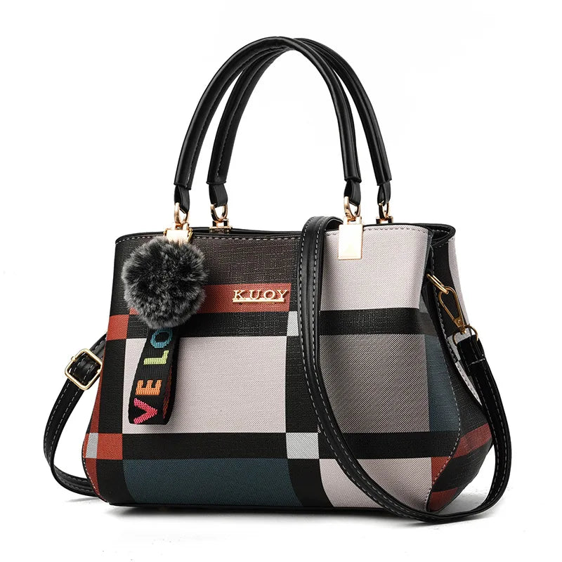 Elegant Designer Handbags Women Bags Messenger PU Leather Crossbody Bags Hairball Tassen Girls Shoulder Bag Top-hand Tote Bag