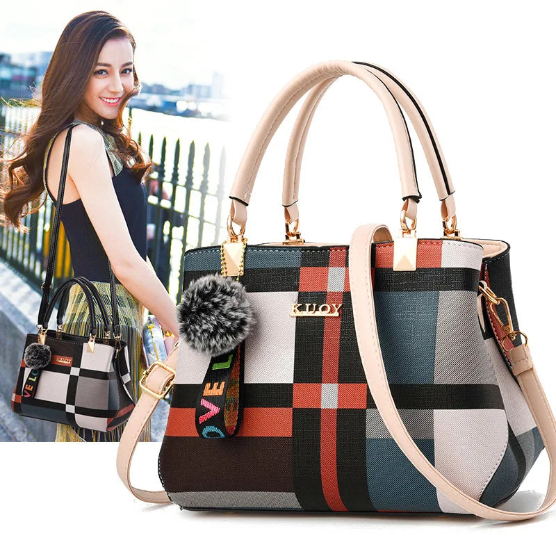 Elegant Designer Handbags Women Bags Messenger PU Leather Crossbody Bags Hairball Tassen Girls Shoulder Bag Top-hand Tote Bag