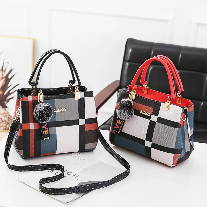 Elegant Designer Handbags Women Bags Messenger PU Leather Crossbody Bags Hairball Tassen Girls Shoulder Bag Top-hand Tote Bag