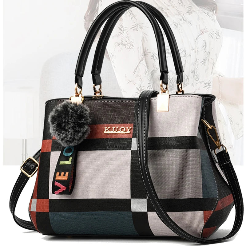 Elegant Designer Handbags Women Bags Messenger PU Leather Crossbody Bags Hairball Tassen Girls Shoulder Bag Top-hand Tote Bag