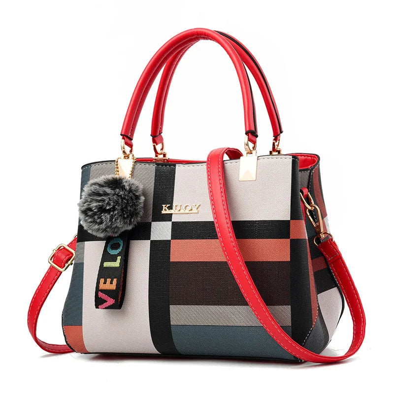 Elegant Designer Handbags Women Bags Messenger PU Leather Crossbody Bags Hairball Tassen Girls Shoulder Bag Top-hand Tote Bag