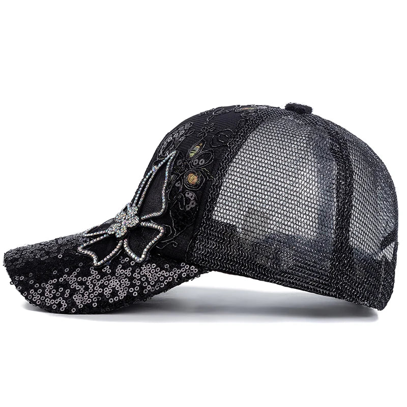 Fashion Women Cap Butterfly Flower Pendant Baseball Cap/Trucker Hat