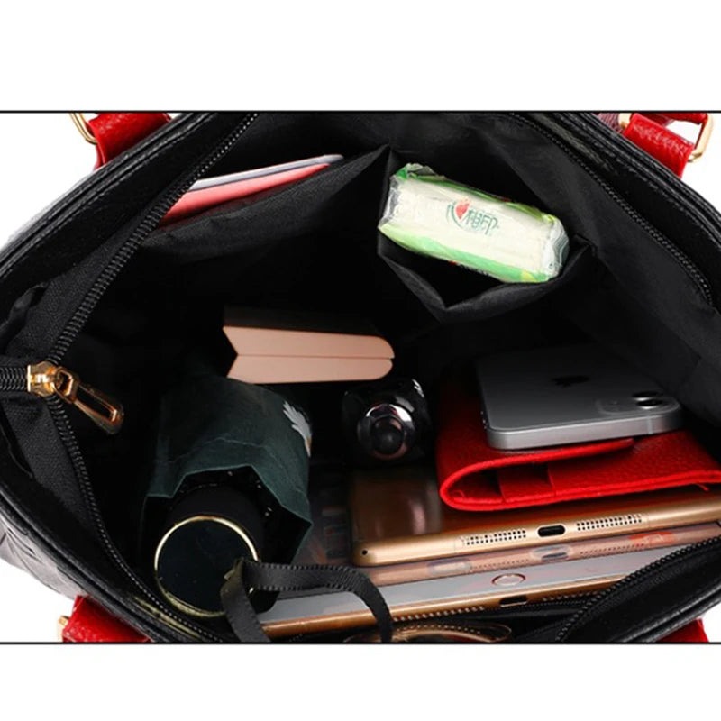 PU Leather Casual Crossbody Bags for Women Ladies Luxury Designer Tote Handbag Female Large Capacity Travel Shoulder Bag Sachel