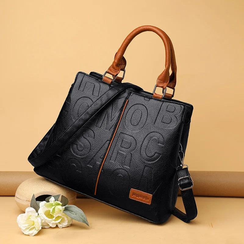 PU Leather Casual Crossbody Bags for Women Ladies Luxury Designer Tote Handbag Female Large Capacity Travel Shoulder Bag Sachel