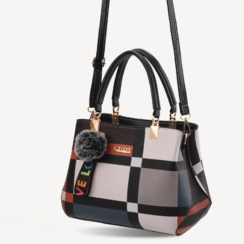 Elegant Designer Handbags Women Bags Messenger PU Leather Crossbody Bags Hairball Tassen Girls Shoulder Bag Top-hand Tote Bag