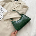 Fashion PU Leather Bags for Women Alligator Pattern Armpit Handbag Small Underarm Messenger Bag Purse