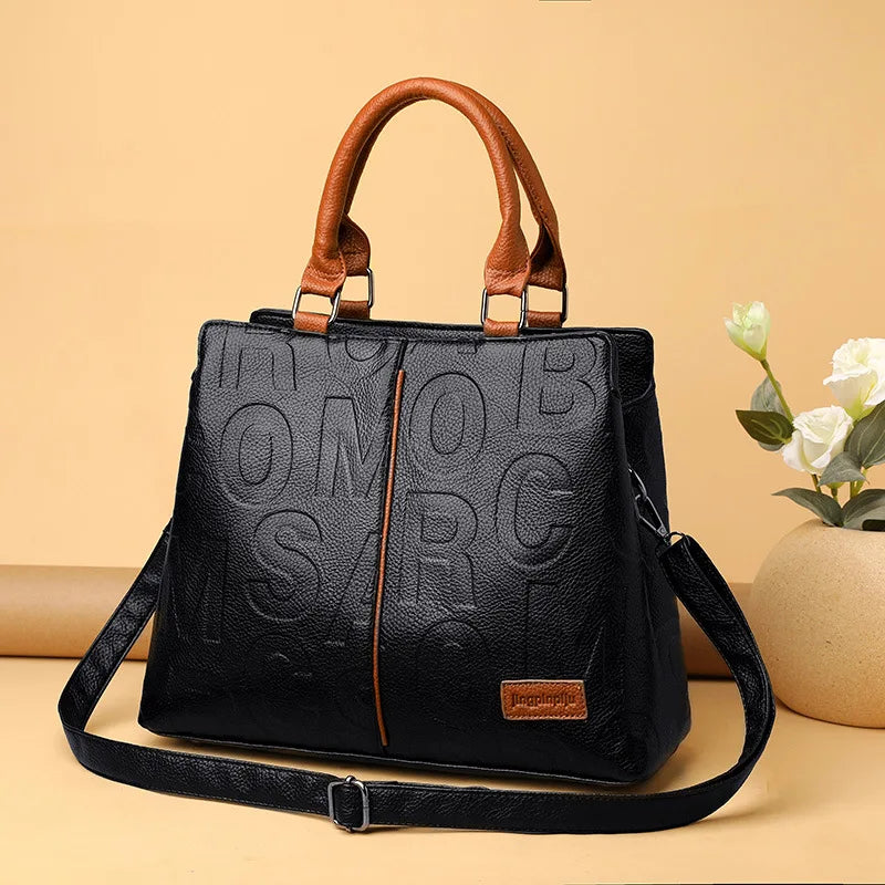 PU Leather Casual Crossbody Bags for Women Ladies Luxury Designer Tote Handbag Female Large Capacity Travel Shoulder Bag Sachel