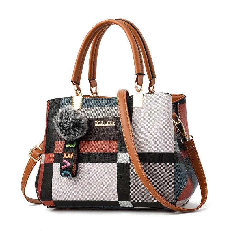 Elegant Designer Handbags Women Bags Messenger PU Leather Crossbody Bags Hairball Tassen Girls Shoulder Bag Top-hand Tote Bag