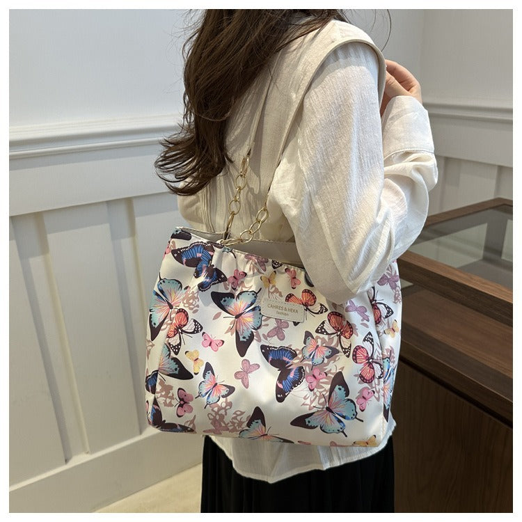 Women's Nylon Shoulder Bag Animal Printing Large Capacity and Tote Bag For Teen Girls