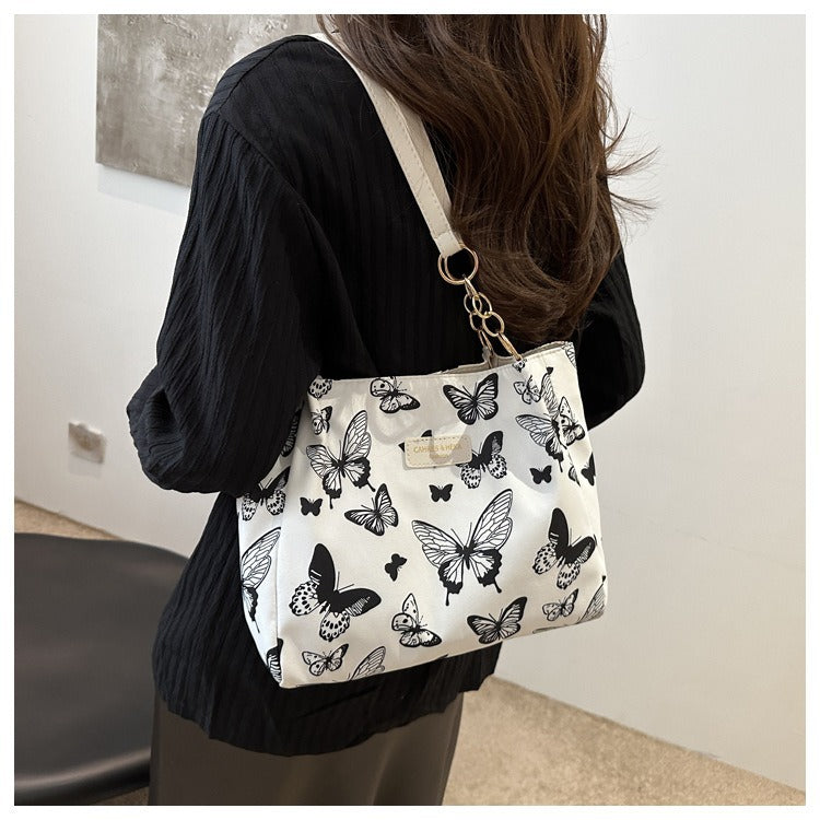Women's Nylon Shoulder Bag Animal Printing Large Capacity and Tote Bag For Teen Girls