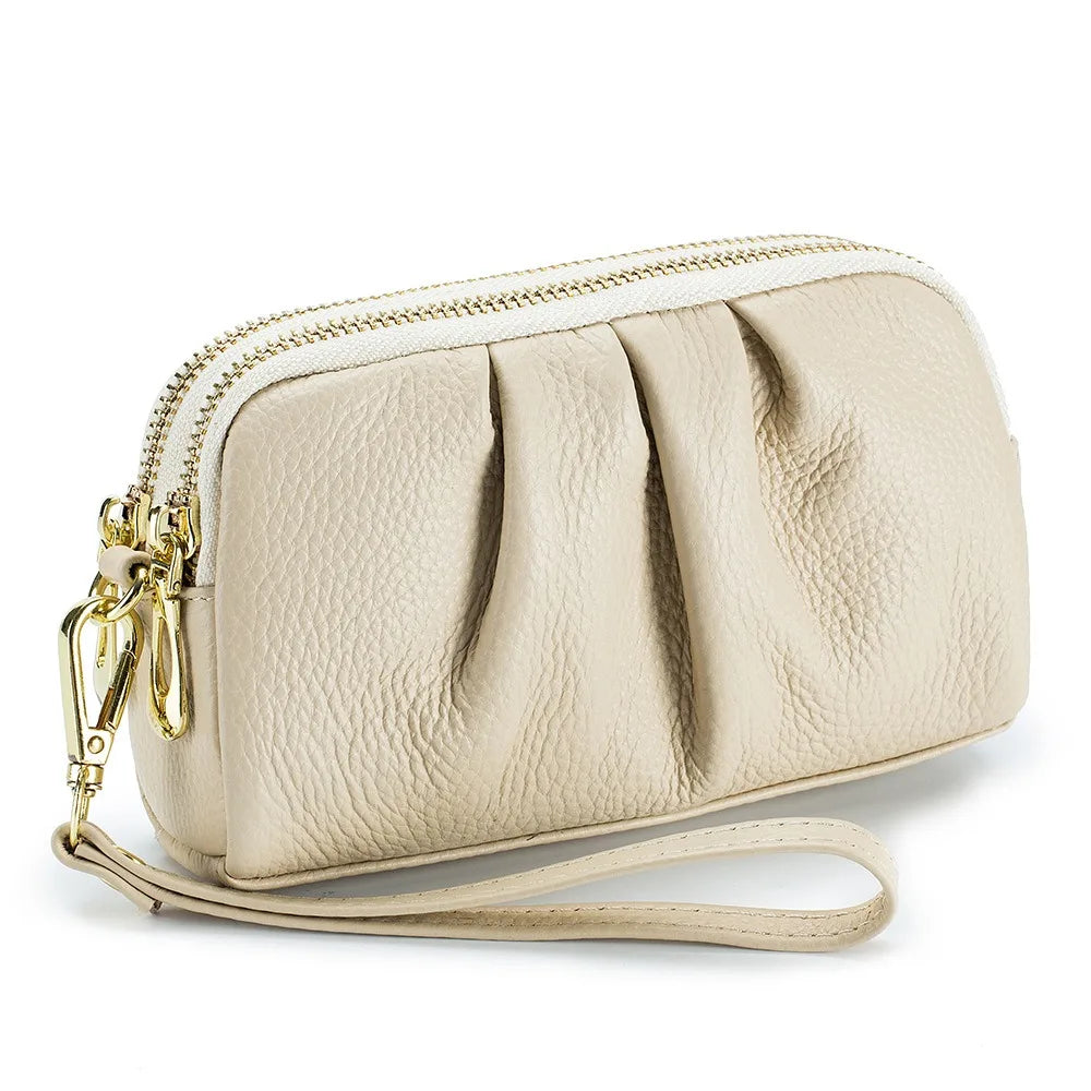 Casual PU leather Women Wallets Multifunction Large Capacity Wrist Bag Long Zip Coin Bag