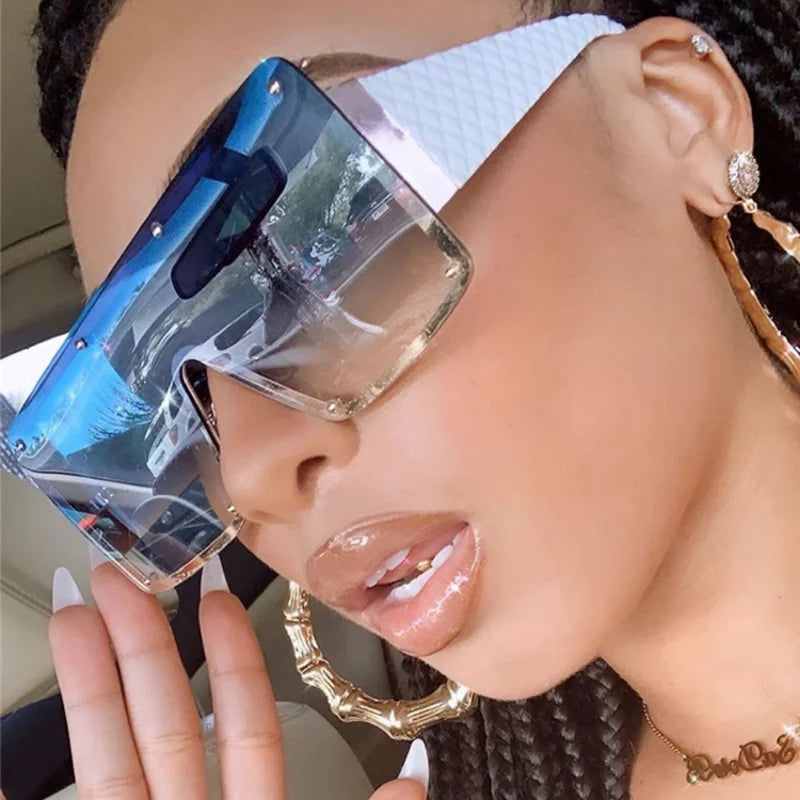 New Large Frame Joined Body Sunglasses Women Outdoor Leisure Eyewear UV400 Oculos De Sol