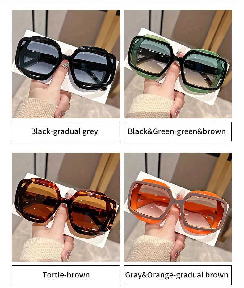 2026 Fashion Sunglasses with Polygonal Color Blocking for Men and Women, Retro Y2K Style, Sophisticated Personality Sunglasses