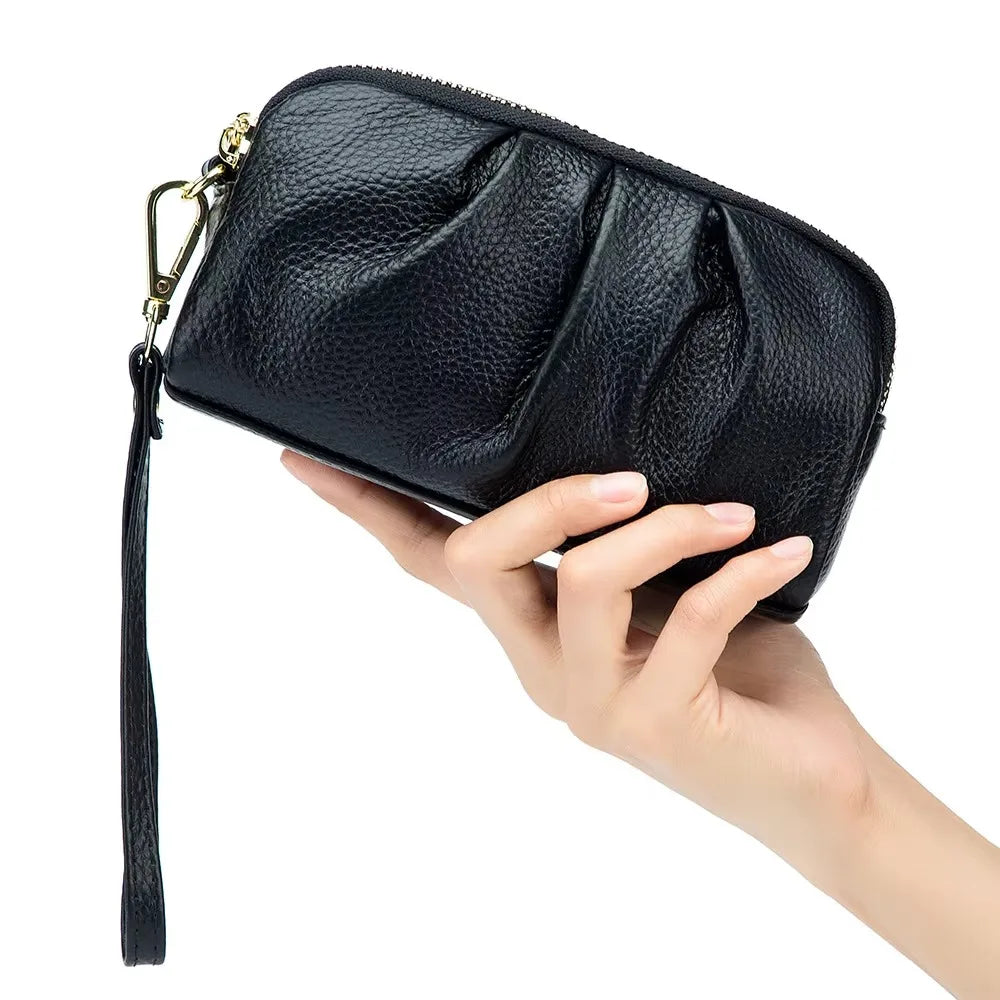 Casual PU leather Women Wallets Multifunction Large Capacity Wrist Bag Long Zip Coin Bag