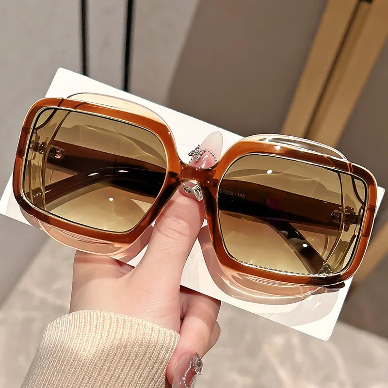 2026 Fashion Sunglasses with Polygonal Color Blocking for Men and Women, Retro Y2K Style, Sophisticated Personality Sunglasses