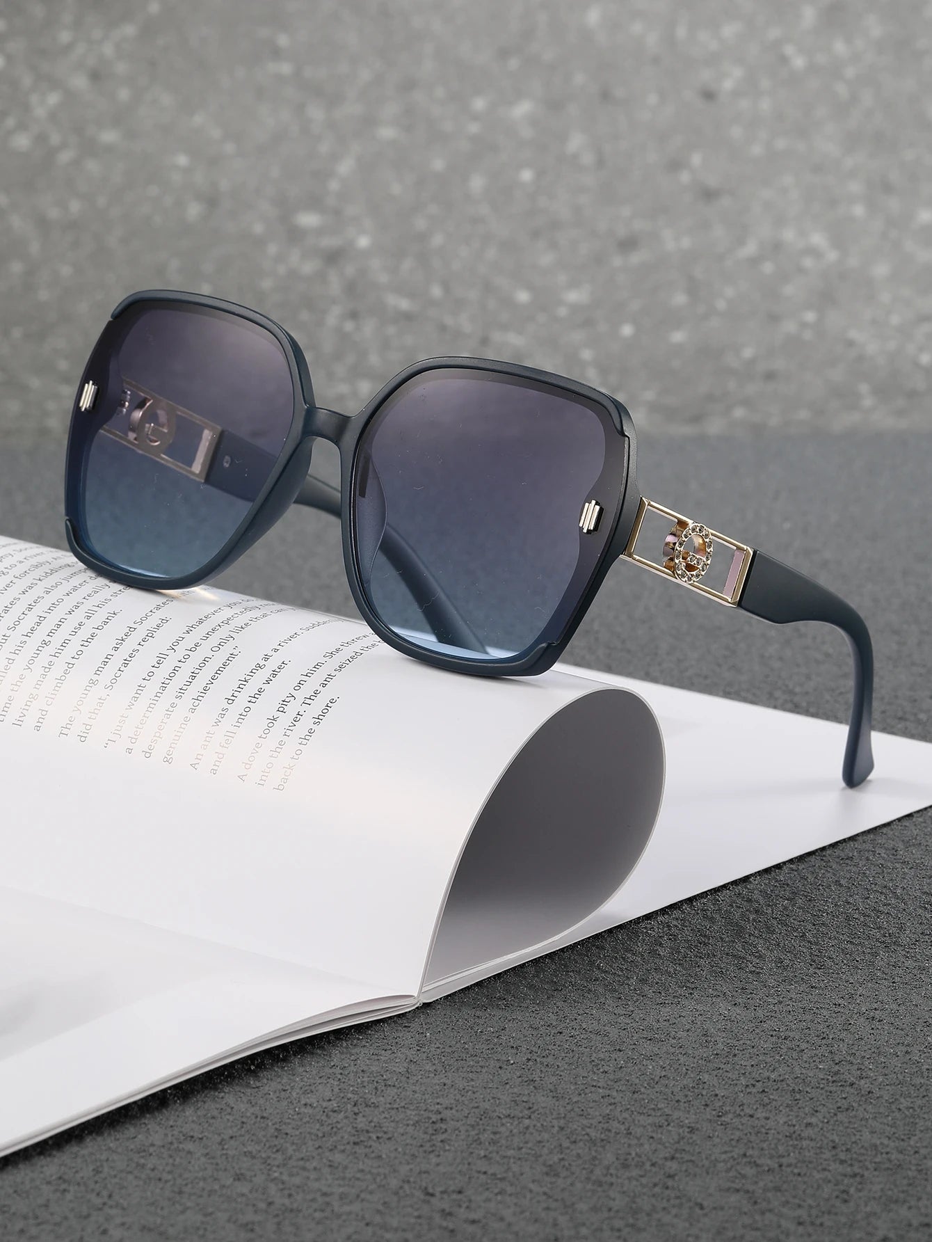 UV-resistant sunglasses for women, high-end look, versatile for large faces, slimming glasses