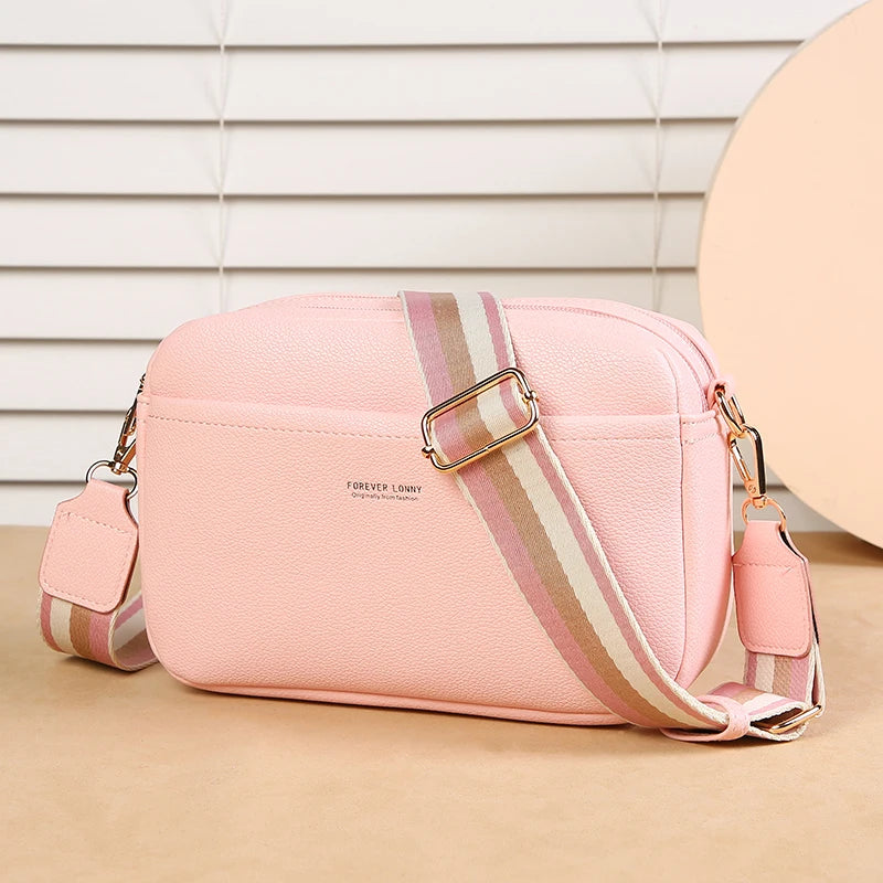 New Women's Small Shoulder Crossbody Casual Bag Multi Zipper Large Capacity