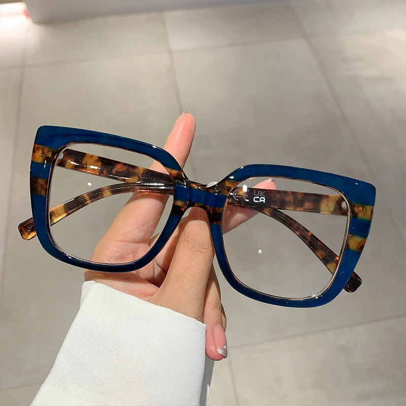KAMMPT Oversized Square Eyeglasses Frames Multicolor Rim Women Eyewear