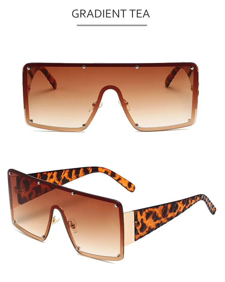 New Large Frame Joined Body Sunglasses Women Outdoor Leisure Eyewear UV400 Oculos De Sol