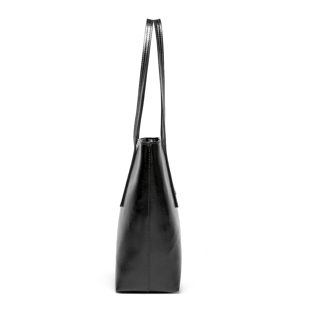 New European and American Fashion Large Capacity Oil Wax Skin Shoulder Bag for Women's Handheld Tote Bag Cross border Manufactur