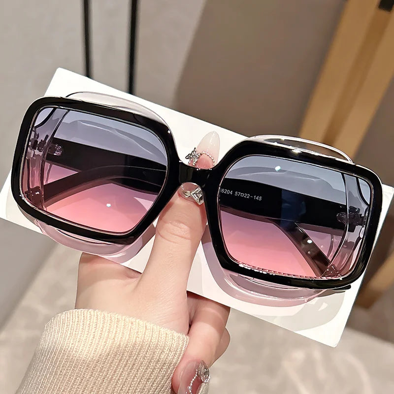 2026 Fashion Sunglasses with Polygonal Color Blocking for Men and Women, Retro Y2K Style, Sophisticated Personality Sunglasses