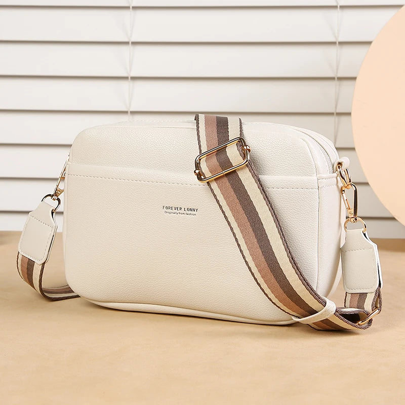 New Women's Small Shoulder Crossbody Casual Bag Multi Zipper Large Capacity