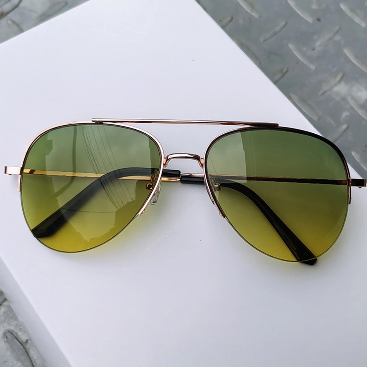 1pc Aviator Fashion Large Face Driving Riding Stylish Trendy Personality Sunglasses For Men