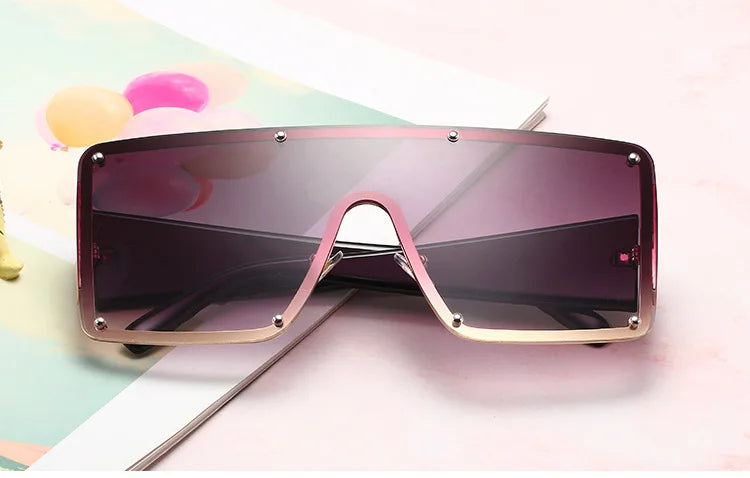 New Large Frame Joined Body Sunglasses Women Outdoor Leisure Eyewear UV400 Oculos De Sol