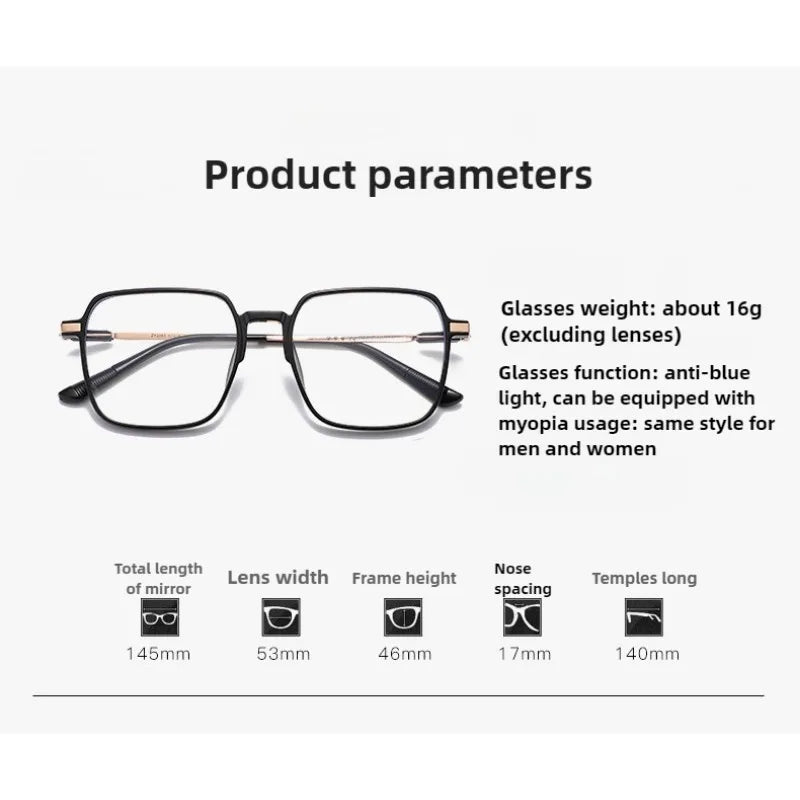 Plamis Photochromic Anti Radiation Metal Computer Glasses Anti Blue Light Eyeglasses Unisex