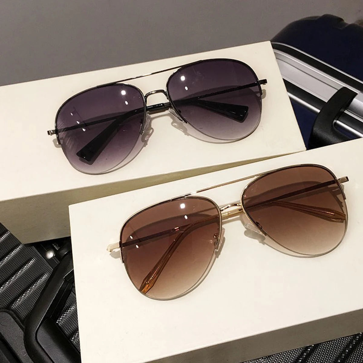 1pc Aviator Fashion Large Face Driving Riding Stylish Trendy Personality Sunglasses For Men