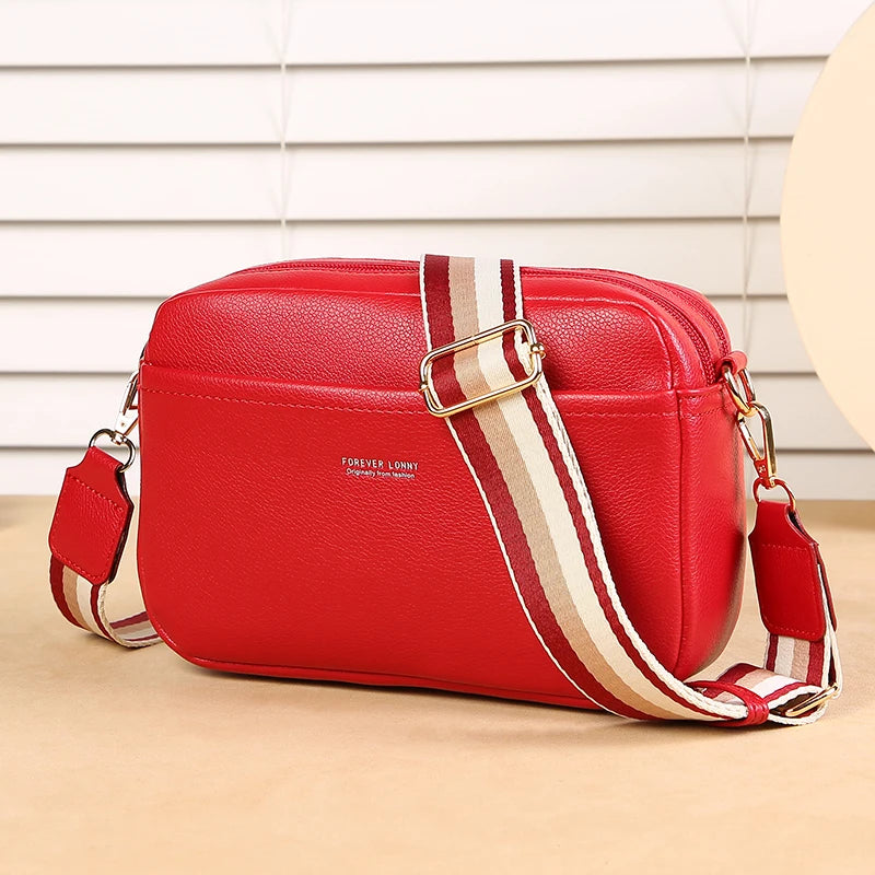 New Women's Small Shoulder Crossbody Casual Bag Multi Zipper Large Capacity