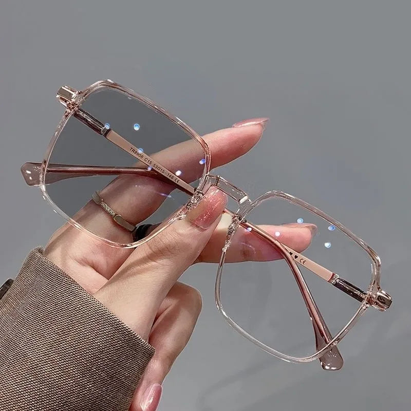 Plamis Photochromic Anti Radiation Metal Computer Glasses Anti Blue Light Eyeglasses Unisex