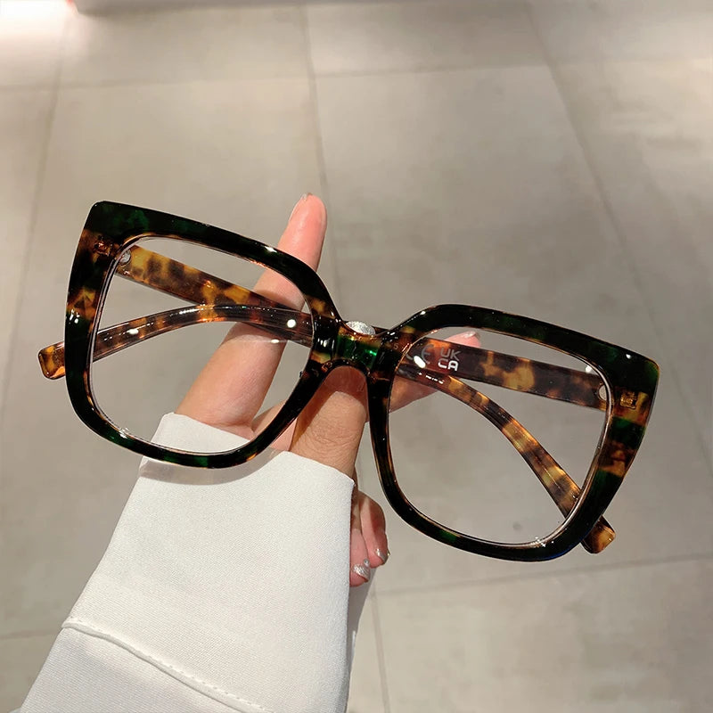 KAMMPT Oversized Square Eyeglasses Frames Multicolor Rim Women Eyewear