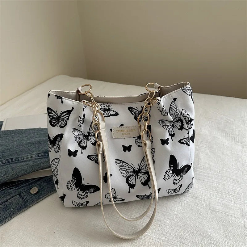 Women's Nylon Shoulder Bag Animal Printing Large Capacity and Tote Bag For Teen Girls