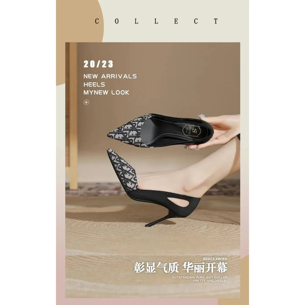 Embroidered Sandals Women Fashion Pointed Heeled 2025 Summer Luxury High Heels