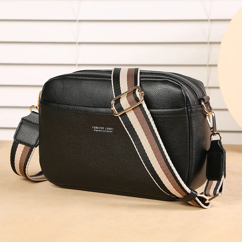 New Women's Small Shoulder Crossbody Casual Bag Multi Zipper Large Capacity