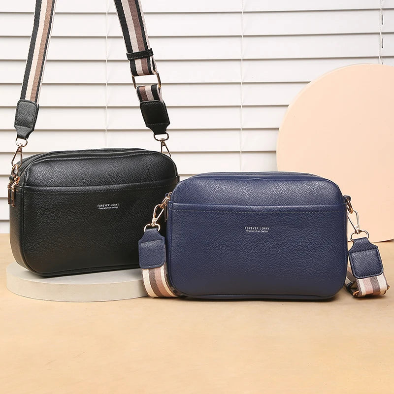 New Women's Small Shoulder Crossbody Casual Bag Multi Zipper Large Capacity