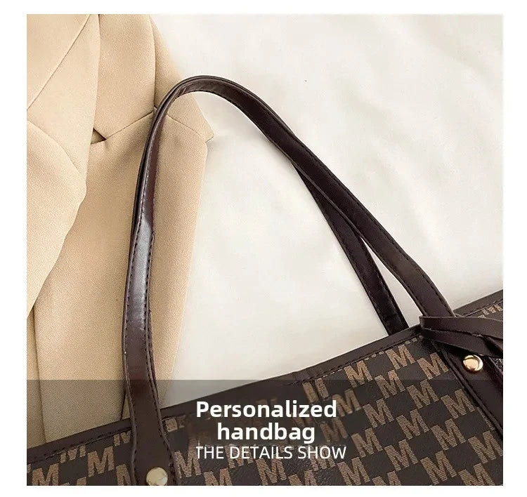 Vintage Ladies Tote Bag Large Capacity Fashion Handbag Classic Underarm Bag or Women's Shopping Bag