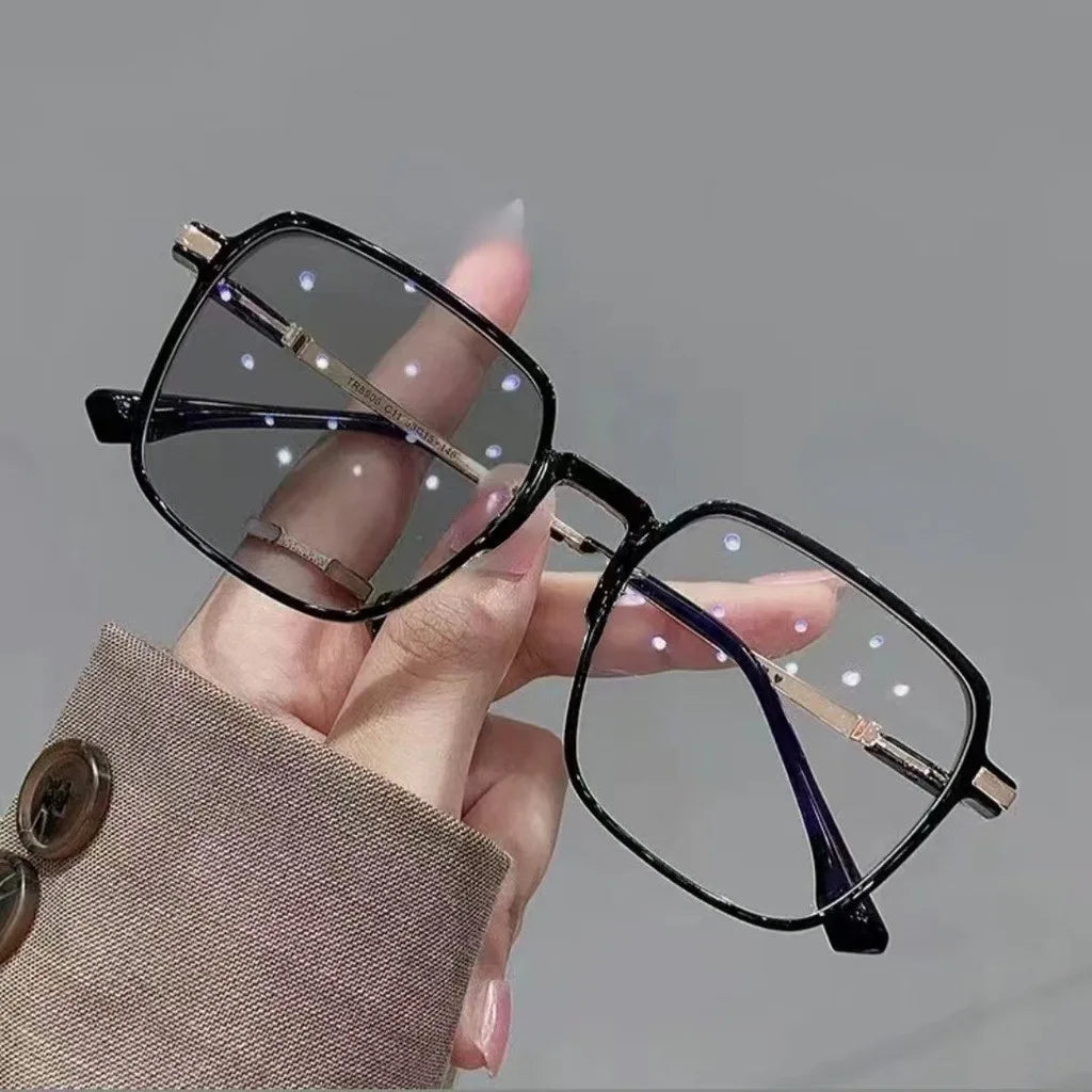 Plamis Photochromic Anti Radiation Metal Computer Glasses Anti Blue Light Eyeglasses Unisex