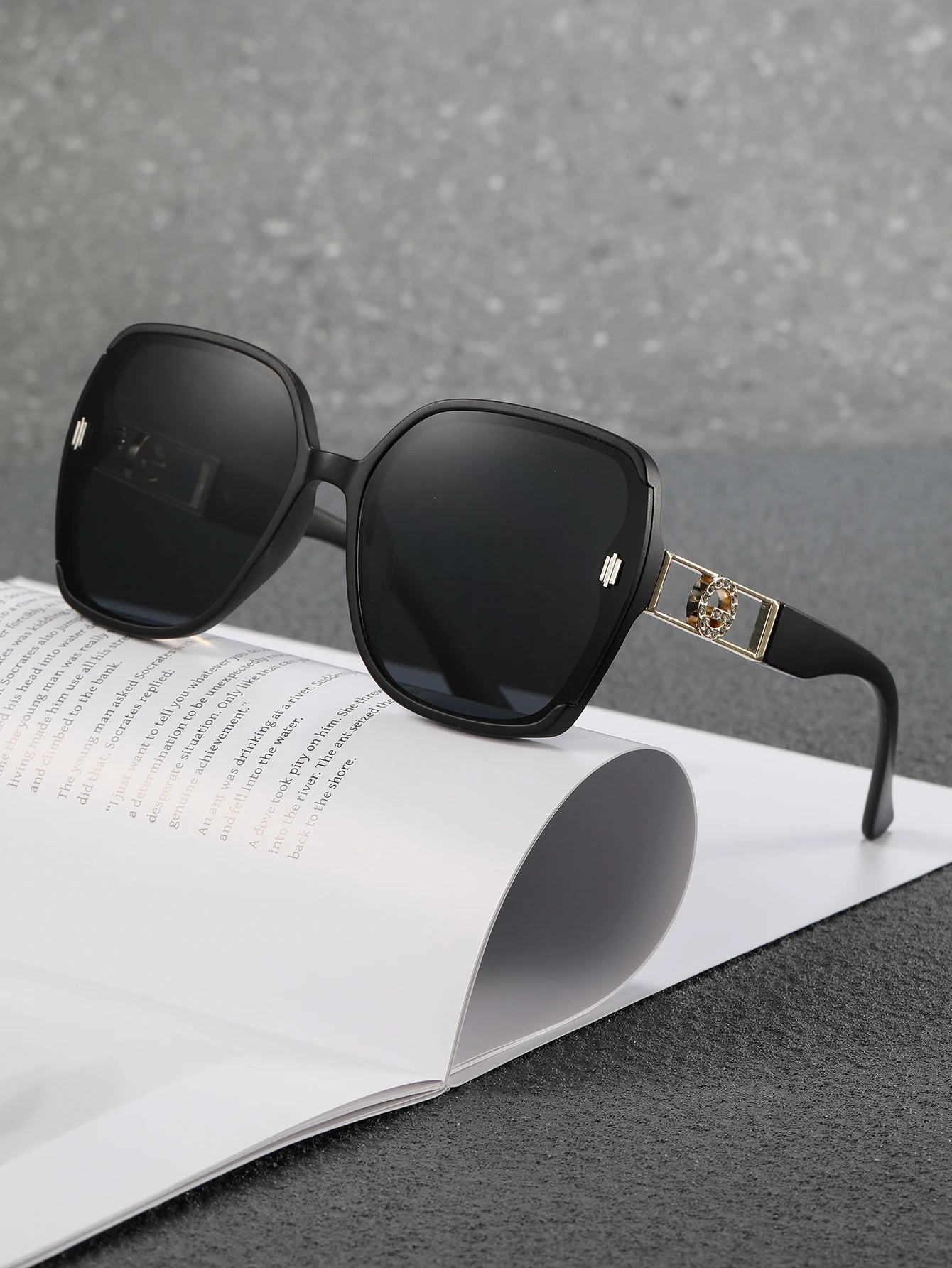UV-resistant sunglasses for women, high-end look, versatile for large faces, slimming glasses