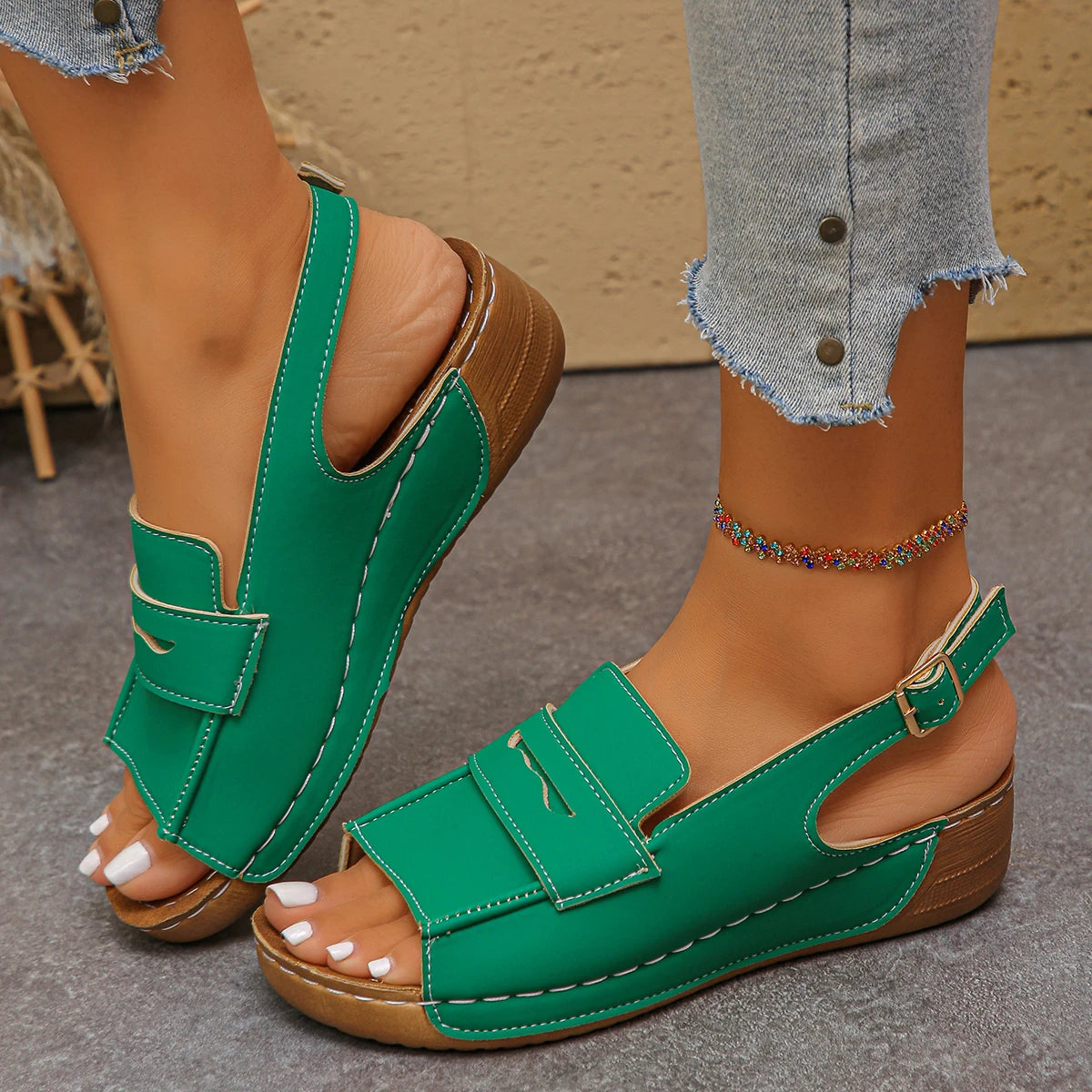 Women's Casual Heel for Summer Wedged Sandals Lightweight Summer Footwear