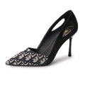 Embroidered Sandals Women Fashion Pointed Heeled 2025 Summer Luxury High Heels