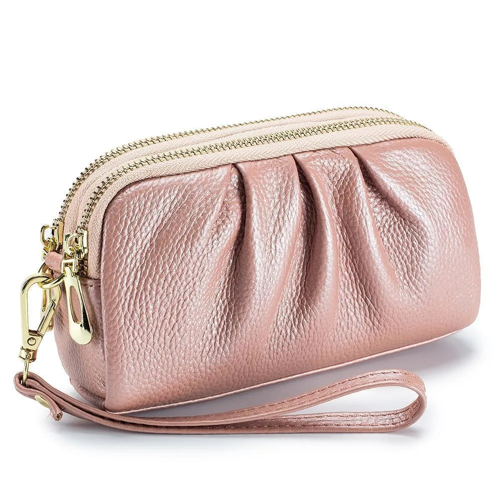 Casual PU leather Women Wallets Multifunction Large Capacity Wrist Bag Long Zip Coin Bag