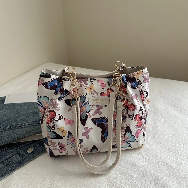 Women's Nylon Shoulder Bag Animal Printing Large Capacity and Tote Bag For Teen Girls