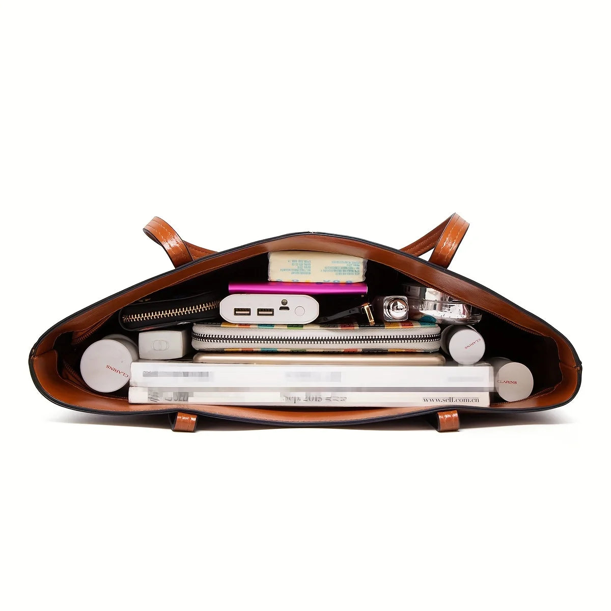 New European and American Fashion Large Capacity Oil Wax Skin Shoulder Bag for Women's Handheld Tote Bag Cross border Manufactur