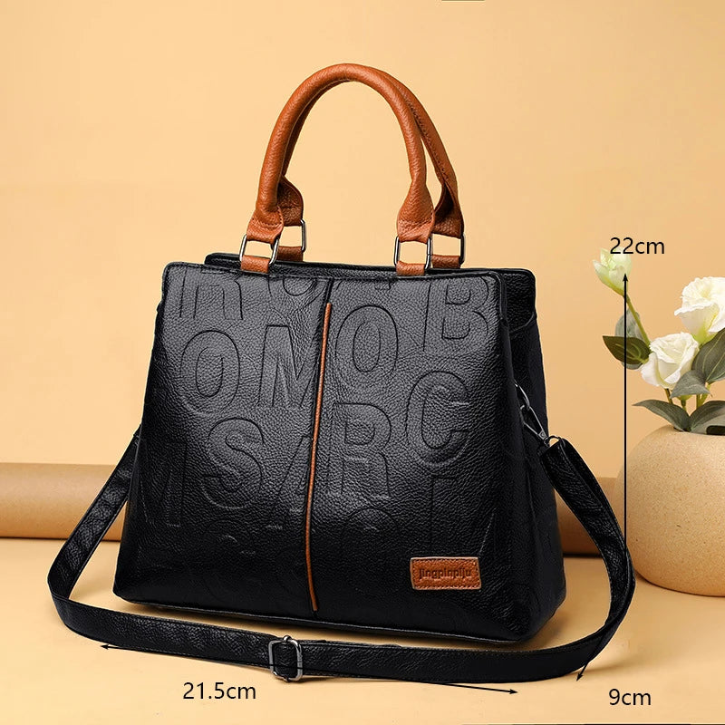 PU Leather Casual Crossbody Bags for Women Ladies Luxury Designer Tote Handbag Female Large Capacity Travel Shoulder Bag Sachel